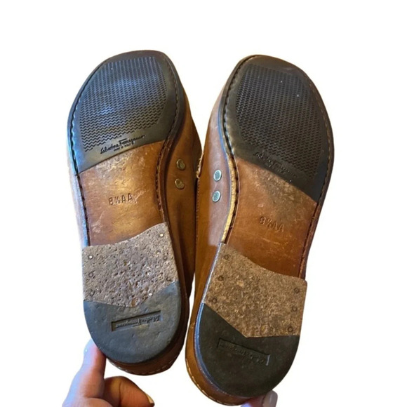 Salvatore Ferragamo Brown Leather Suede Loafers Size 8.5 AA - Picture 7 of 7